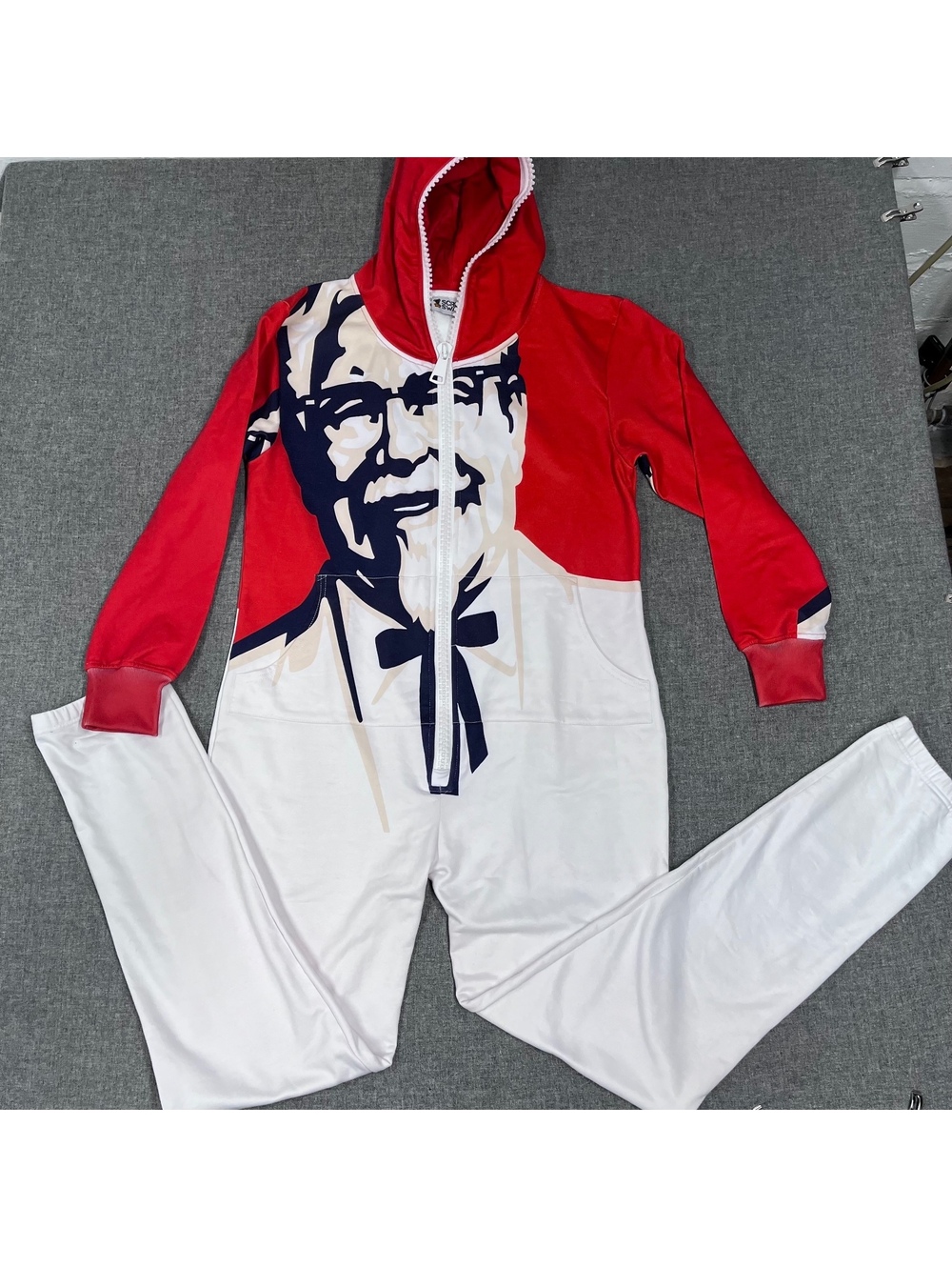 Colonel Sanders KFC One Piece Zip up Jumpsuit, Small Adult